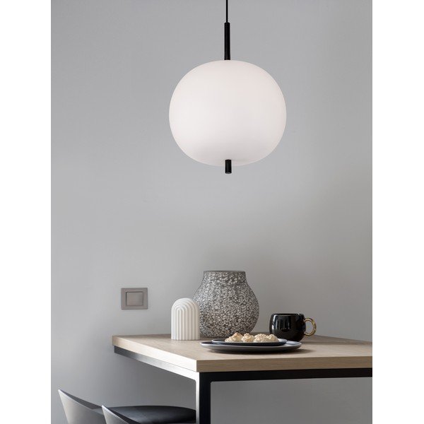 Fehér-fekete üveg függőlámpa ø 30 cm Lato – Nova Luce-image-2