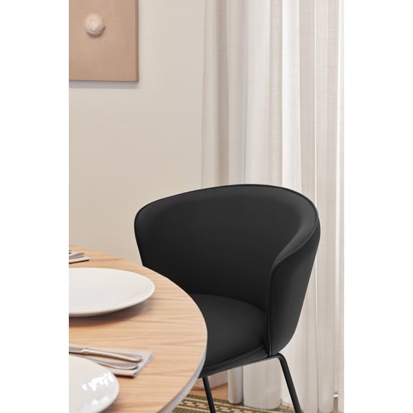Fekete kárpitozott étkezőfotel szett 2 db-os Add – Teulat-image-1