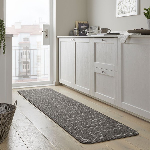 Sötétszürke mosható futószőnyeg 57x230 cm Argyll – Flair Rugs-image-1