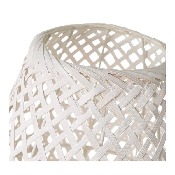 Fehér bambusz asztali lámpa bambusz búrával (magasság 36 cm) – Casa Selección-image-2
