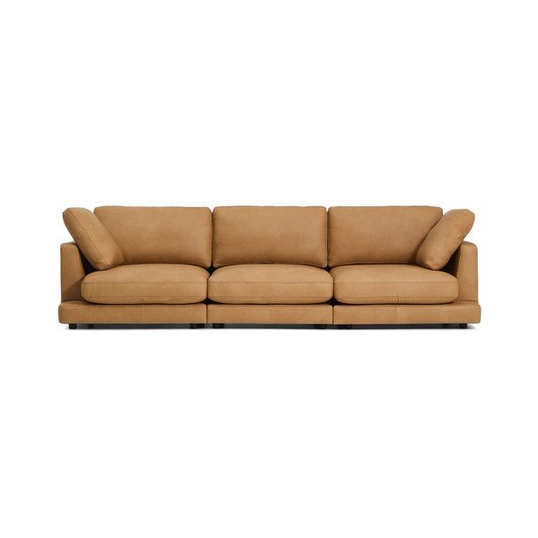 Barna bőr kanapé 300 cm Gala – Kave Home-image-2