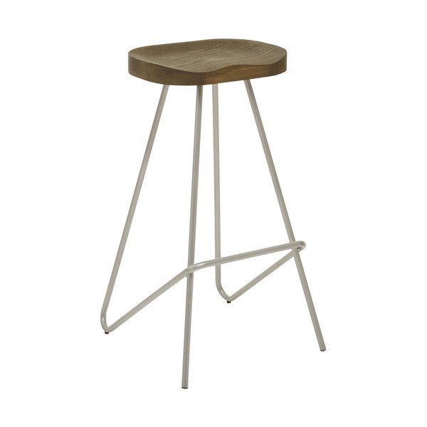 Ezüstszínű-natúr színű szilfa bárszék (ülésmagasság 78 cm) District – Premier Housewares