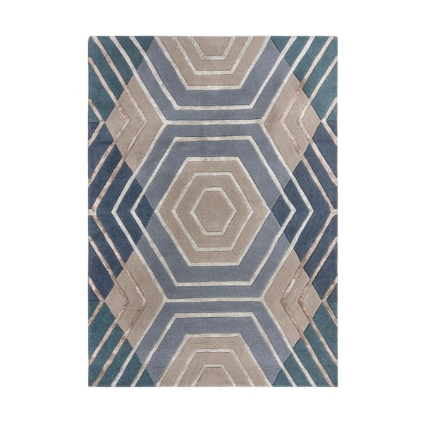 Harlow kék gyapjú szőnyeg, 120 x 170 cm - Flair Rugs