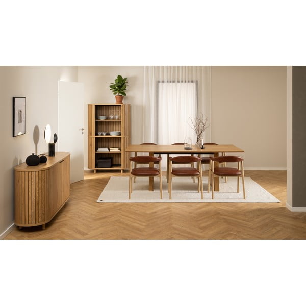 Konyakbarna-natúr színű bőrutánzat étkezőszék Addi – Actona-image-2