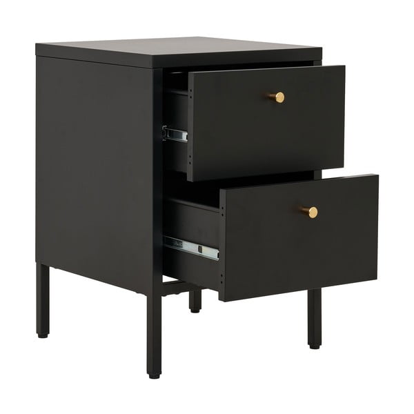 Fekete fém éjjeliszekrény Dalby – House Nordic-image-3