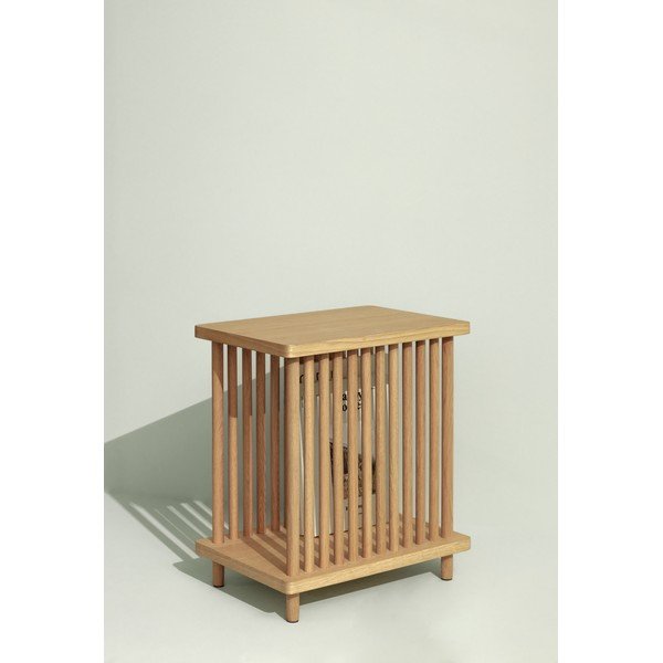 Tárolóasztal tölgyfa dekorral 27x37 cm Acorn – Hübsch-image-3