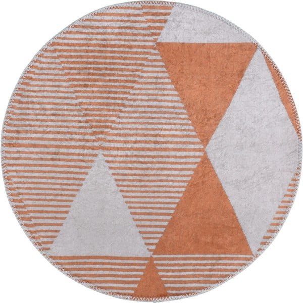 Narancssárga mosható kerek szőnyeg ø 120 cm Yuvarlak – Vitaus