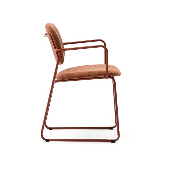 Terrakotta színű fém karfás étkezőszék Meli – Kave Home-image-3