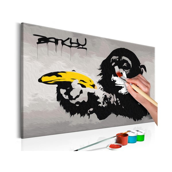 Banksy Street Art DIY készlet, saját vászonkép festése, 60 x 40 cm - Artgeist