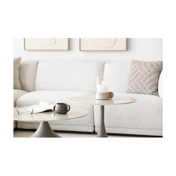 Khaki kerek dohányzóasztal üveg asztallappal ø 70 cm Pienza – House Nordic-image-2