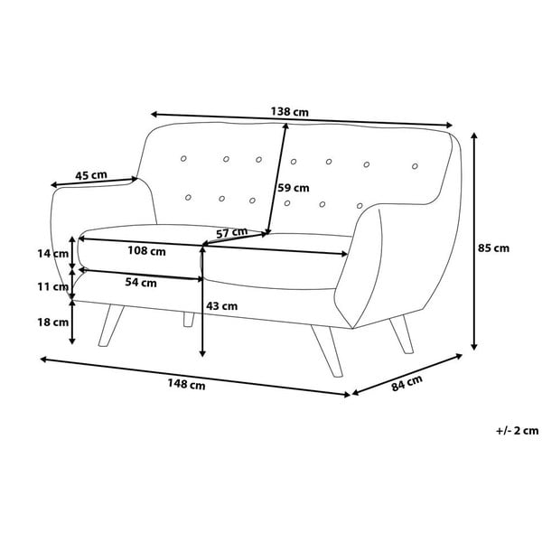 Willy smaragdzöld kétszemélyes kanapé bársony kárpittal - Monobeli-image-2