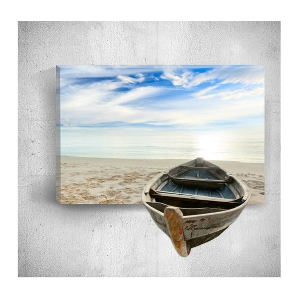 Boat On Beach 3D fali kép, 40 x 60 cm - Mosticx