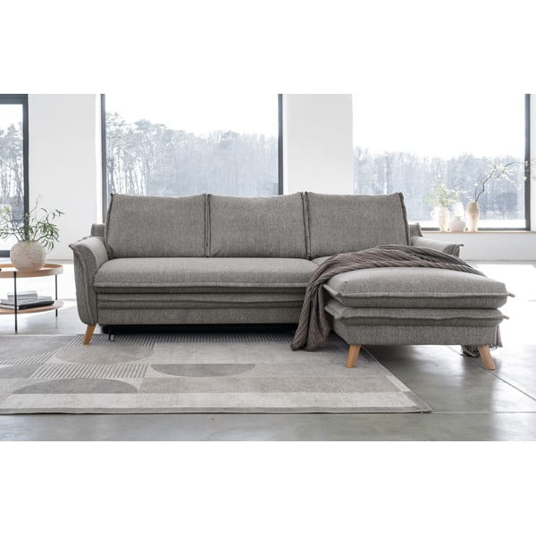 Szürke kinyitható sarokkanapé (jobb oldali) Charming Charlie – Miuform-image-1