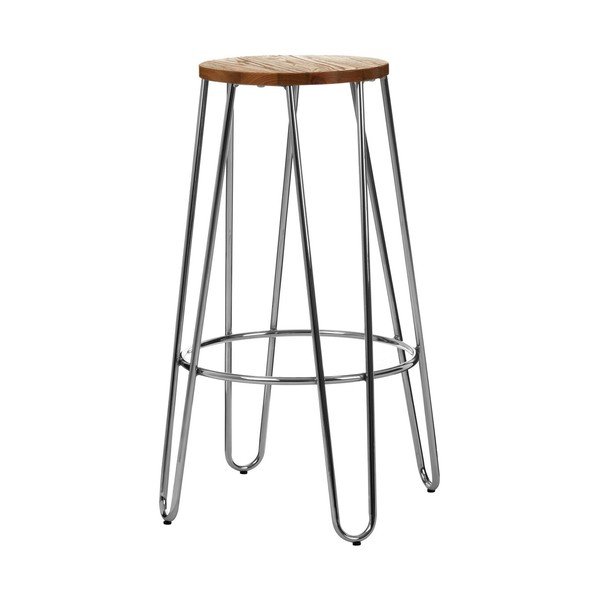 Ezüstszínű-natúr színű szilfa bárszék (ülésmagasság 75 cm) District – Premier Housewares-image-4