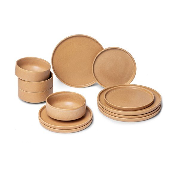 Malia 12 db-os tégla-narancssárga agyagkerámia étkészlet - Bonami selection