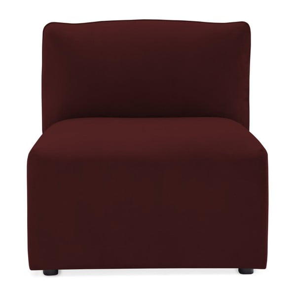 Velvet Cube burgundi kanapé, középső elem - Vivonita