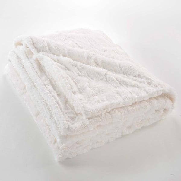 Krémszínű mikroplüss takaró 180x220 cm Foxy – douceur d'intérieur
