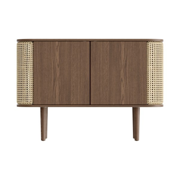 Barna-natúr színű alacsony komód tölgyfa dekorral 109x75 cm Treasures – UMAGE-image-3