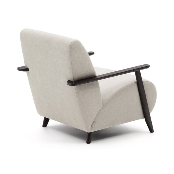 Bézs-krémszínű zsenília fotel Meghan – Kave Home-image-3