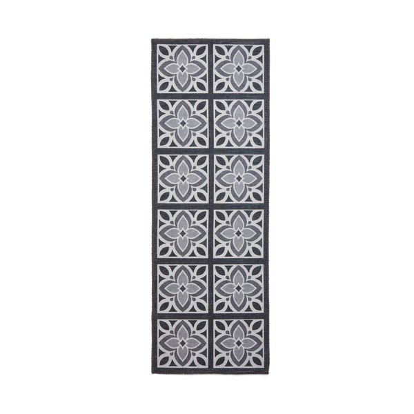 Sötétszürke mosható futószőnyeg 76x230 cm Victoria Grey – Think Rugs