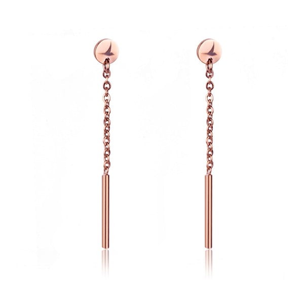 Classy női rózsaszín aranyszínű rozsdamentes acél fülbevaló - Emily Westwood