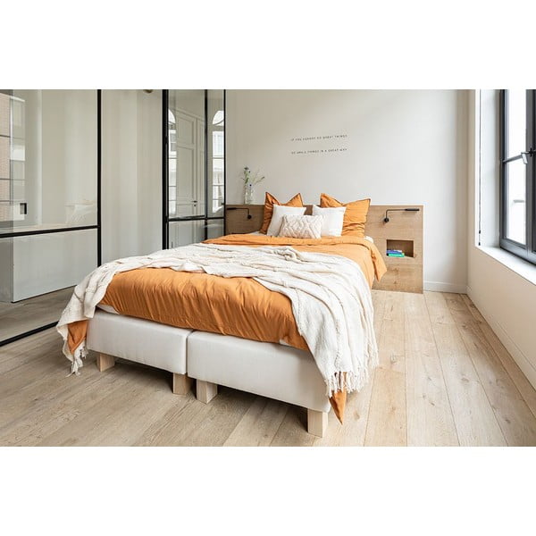 Krémszínű pamut ágytakaró franciaágyra 250x260 cm Sahara - Tiseco Home Studio-image-1