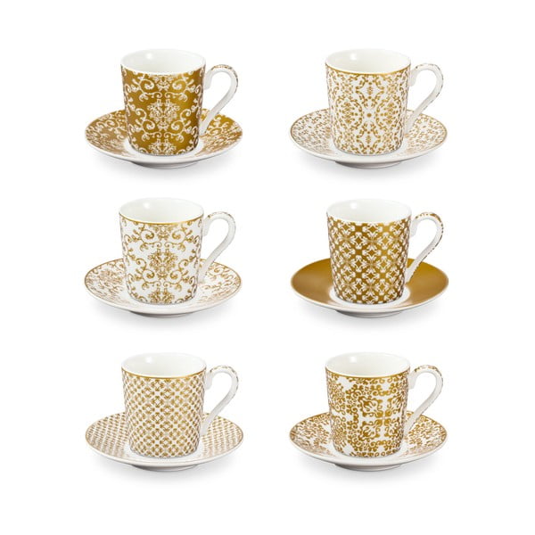 Aranyszínű porcelán csésze szett 6 db-os My Coffee – Tescoma