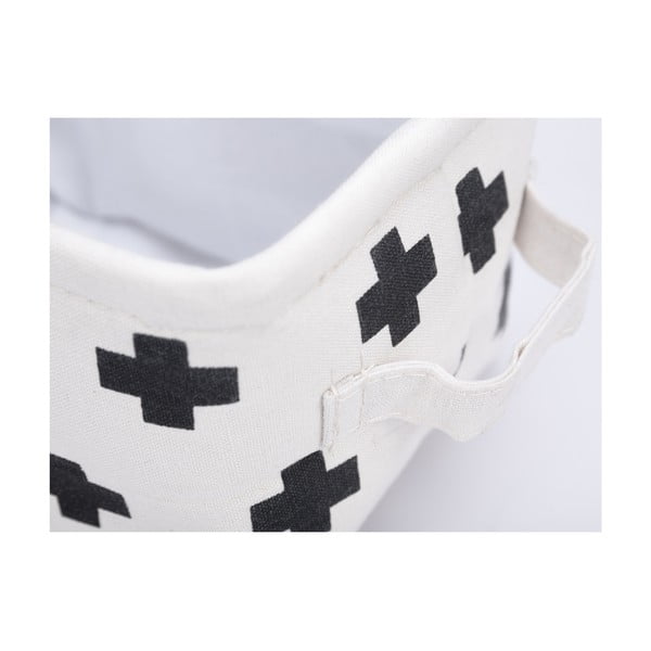 Cross fekete-fehér tárolókosár, 20 x 16 cm - KICOTI-image-2