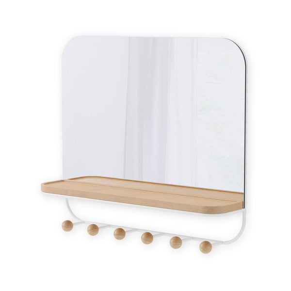 Fehér-natúr színű bükkfa fali fogas polccal Estique – Umbra-image-3