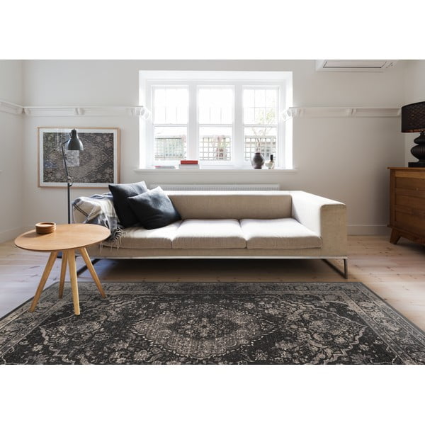 Sötétszürke gyapjú szőnyeg 100x180 cm Zana – Agnella-image-1