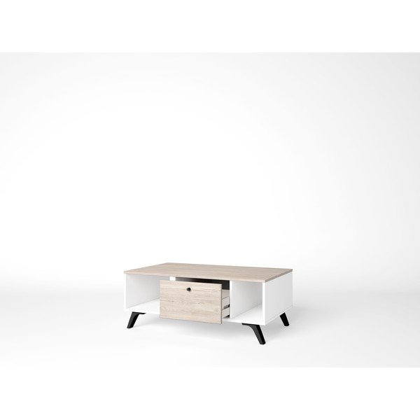 Natúr színű dohányzóasztal tölgyfa dekorral 60x100 cm Sahara – Marckeric-image-2