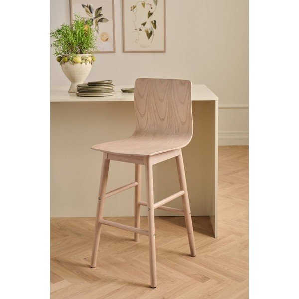 Natúr színű kaucsukfa bárszék (ülésmagasság 68 cm) Svensen – Ellos Home-image-1