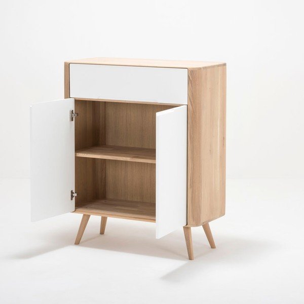 Ena One tölgyfa komód, 90 x 42 x 110 cm - Gazzda-image-1