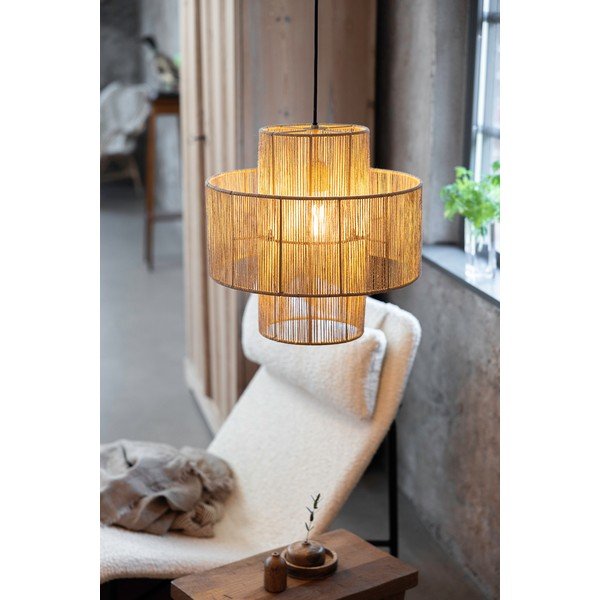 Natúr színű függőlámpa juta búrával ø 40 cm Soga – Markslöjd-image-1