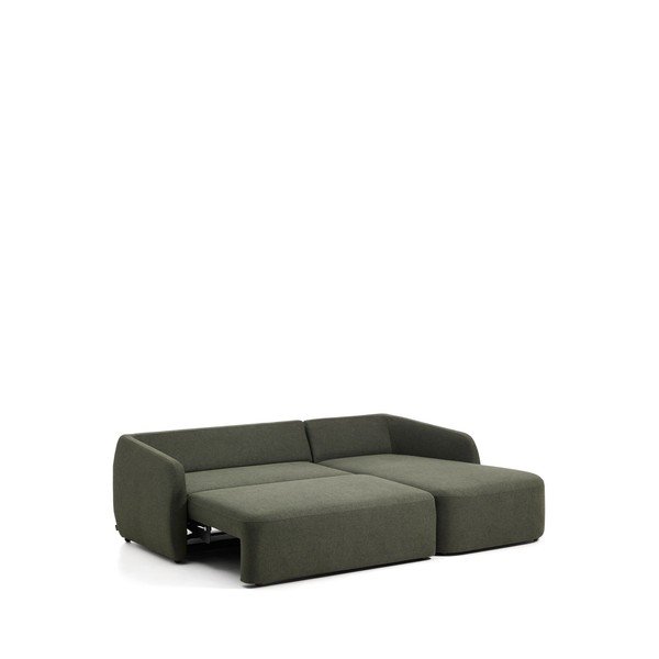 Sötétzöld zsenília kinyitható sarokkanapé (jobb oldali-heverő résszel) Laira – Kave Home-image-3