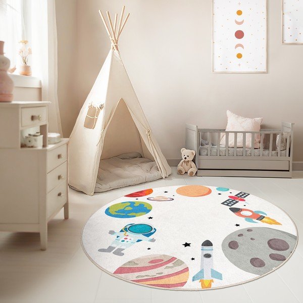 Mosható gyerek játszószőnyeg ø120 cm Space Trip – Mila Home-image-2