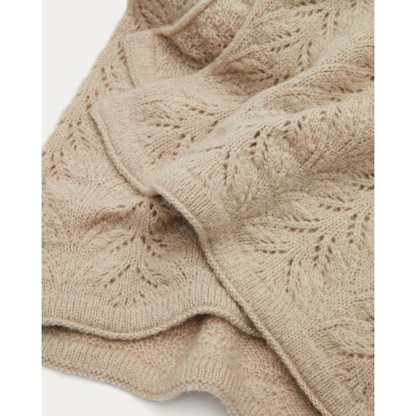 Gyapjú-szálkeverék kötött takaró 130x170 cm Malik – Kave Home-image-1