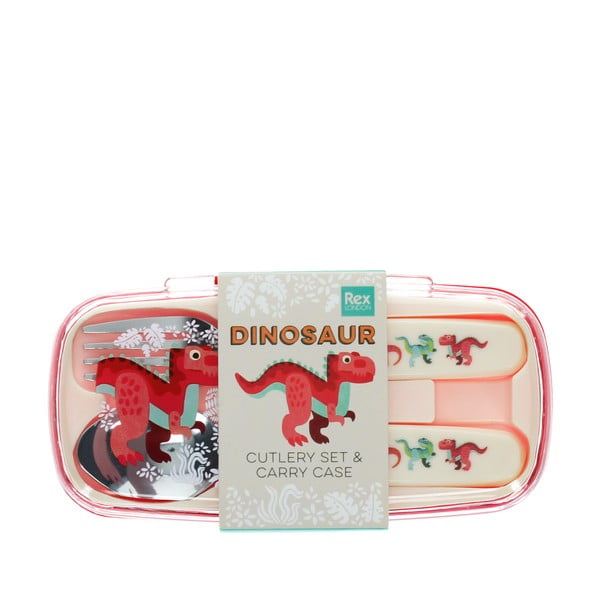 Rozsdamentes acél gyerek evőeszköz 2 db-os Baby Dinos – Rex London-image-2