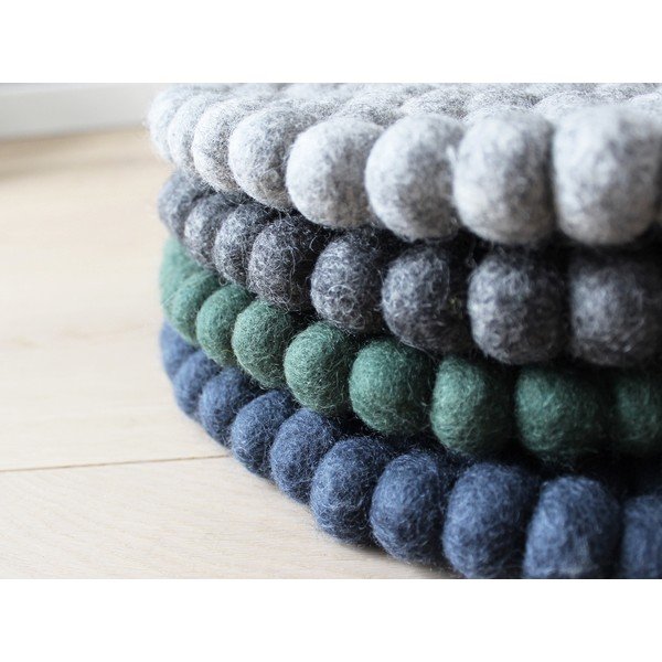Ball Chair Pad sötétkék golyós, gyapjú, gyerek székpárna, ⌀ 30 cm - Wooldot-image-2
