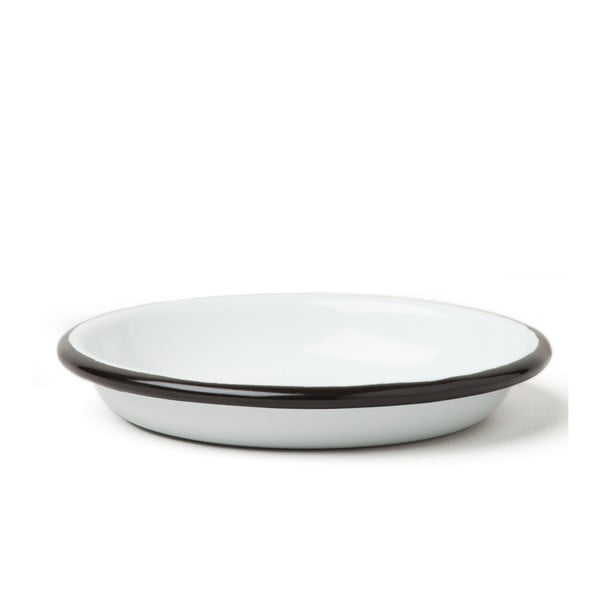 Kisméretű zománcozott tálaló tányér fekete szegéllyel, ø 10 cm - Falcon Enamelware