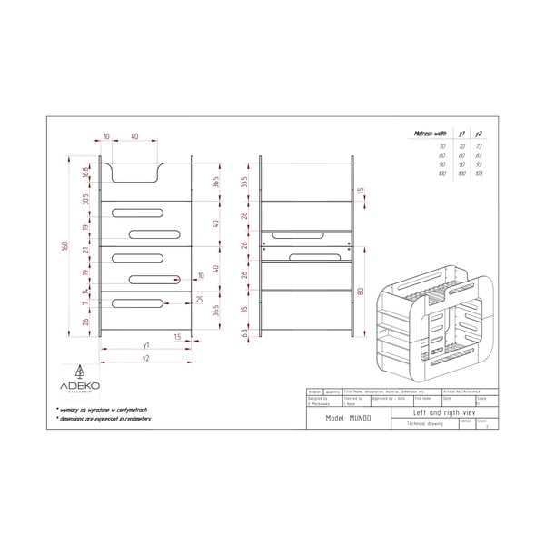Natúr színű emeletes gyerekágy tárolóhellyel 90x200 cm Mundo – Adeko-image-4