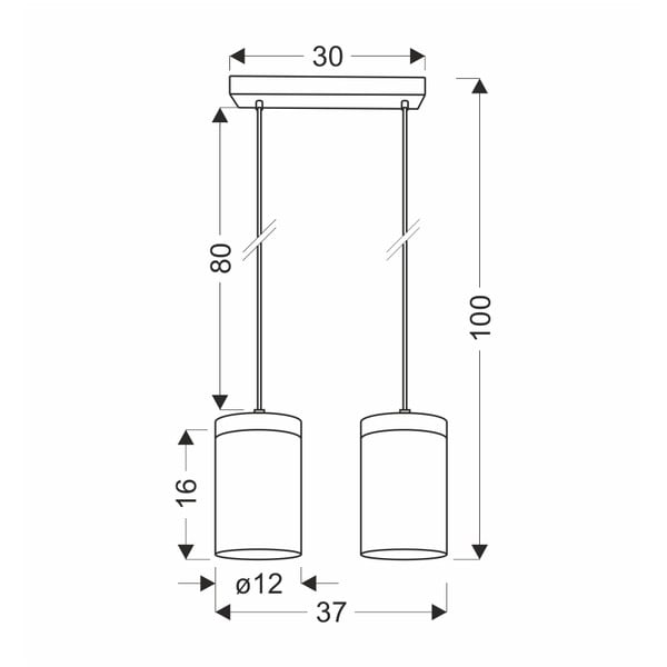 Fekete-natúr színű függőlámpa üveg búrával ø 12 cm Wels – Candellux Lighting-image-1
