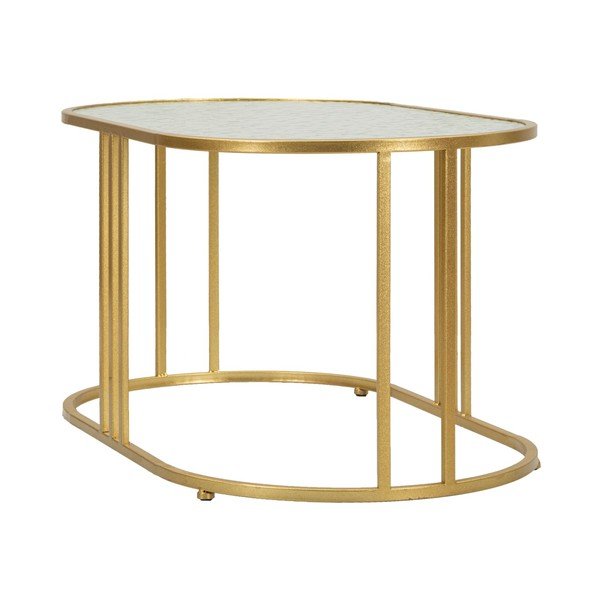 Fehér-aranyszínű dohányzóasztal üveg asztallappal 50x90 cm Antalia – Mauro Ferretti-image-3