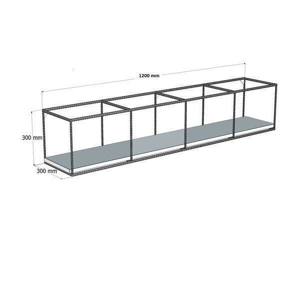 Miray falipolc sötét diófából, hosszúság 120 cm-image-2
