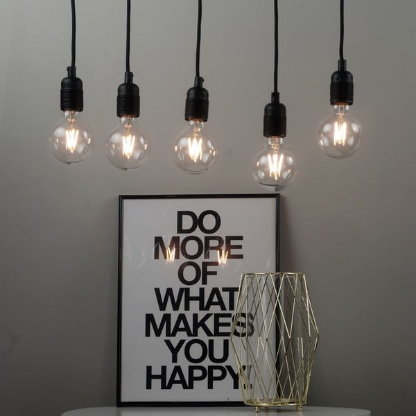 Uno fekete ötágú függőlámpa - Sotto Luce-image-1