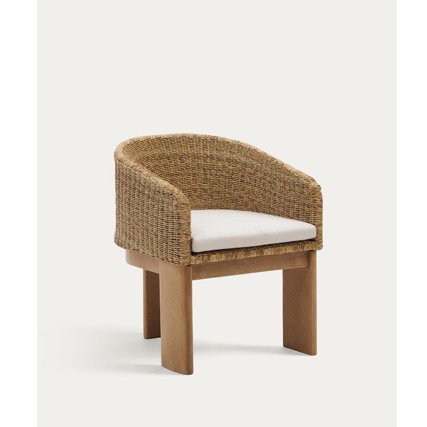 Natúr színű párnázott-rattan kerti szék Xoriguer – Kave Home-image-4