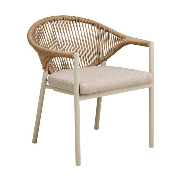 Bézs fém-párnázott kerti szék Abela – House Nordic