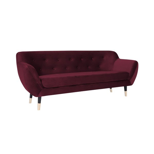 Amelie borvörös kanapé  fekete lábakkal, 188 cm - Mazzini Sofas-image-2