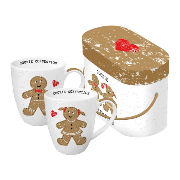 Cookie Connection 2 részes porcelán bögre szett karácsonyi motívummal, díszdobozban, 350 ml - PPD