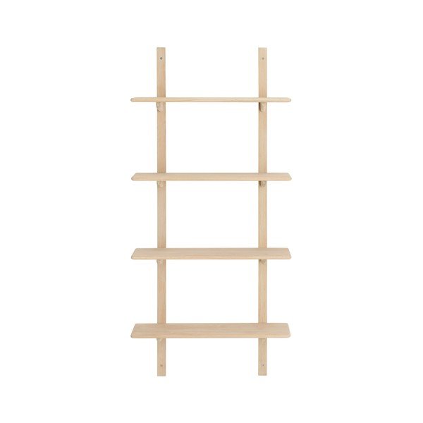 Világos natúr színű többszintes tölgyfa fali polc 70 cm Albin – Ellos Home-image-2